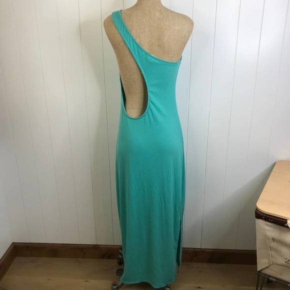 Free People Beach Saturday Night Teal One Shoulder Maxi Size Large - Picture 5 of 12